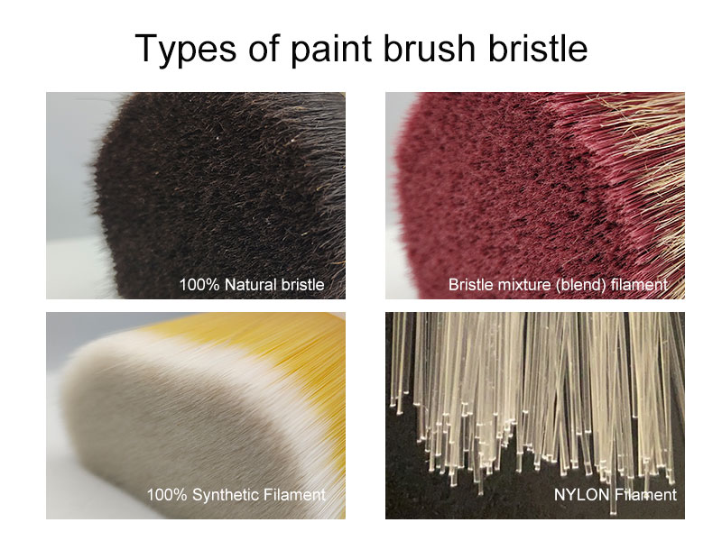 What are the three types of paint brushes?