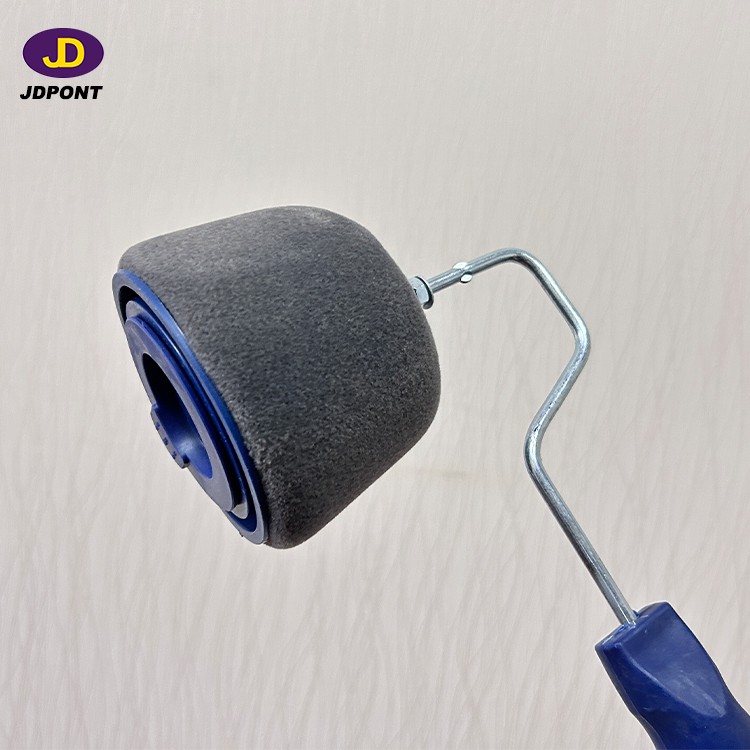 Paint roller with blue plastic handle