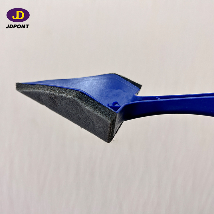 Paint roller with blue plastic handle